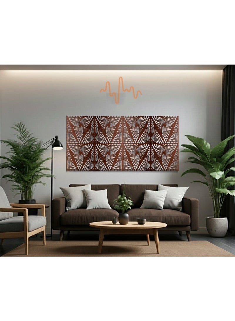 أكويستك موشان لوحات جدارية خشبية من خشب MDF من ACOUSTIC MOTION®، تصميم أنيق مع شريط لاصق مزدوج الوجه، لون بني عصري، مناسبة للمنزل، غرفة المعيشة، غرفة النوم، المكتب والفندق، 25×50×0.5 سم، طقم من 4 قطع - Image 1